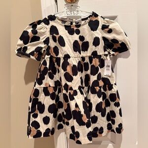 NWT - GAP Black and Tan Dress with Playful Design